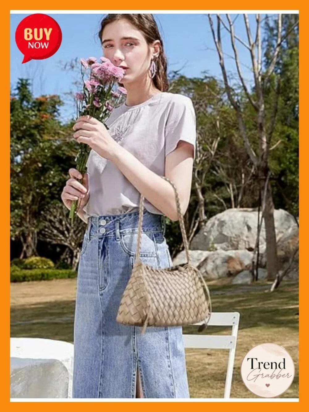 Woven Shoulder Bag Vegan Leather Hobo Tote Handbag Purse